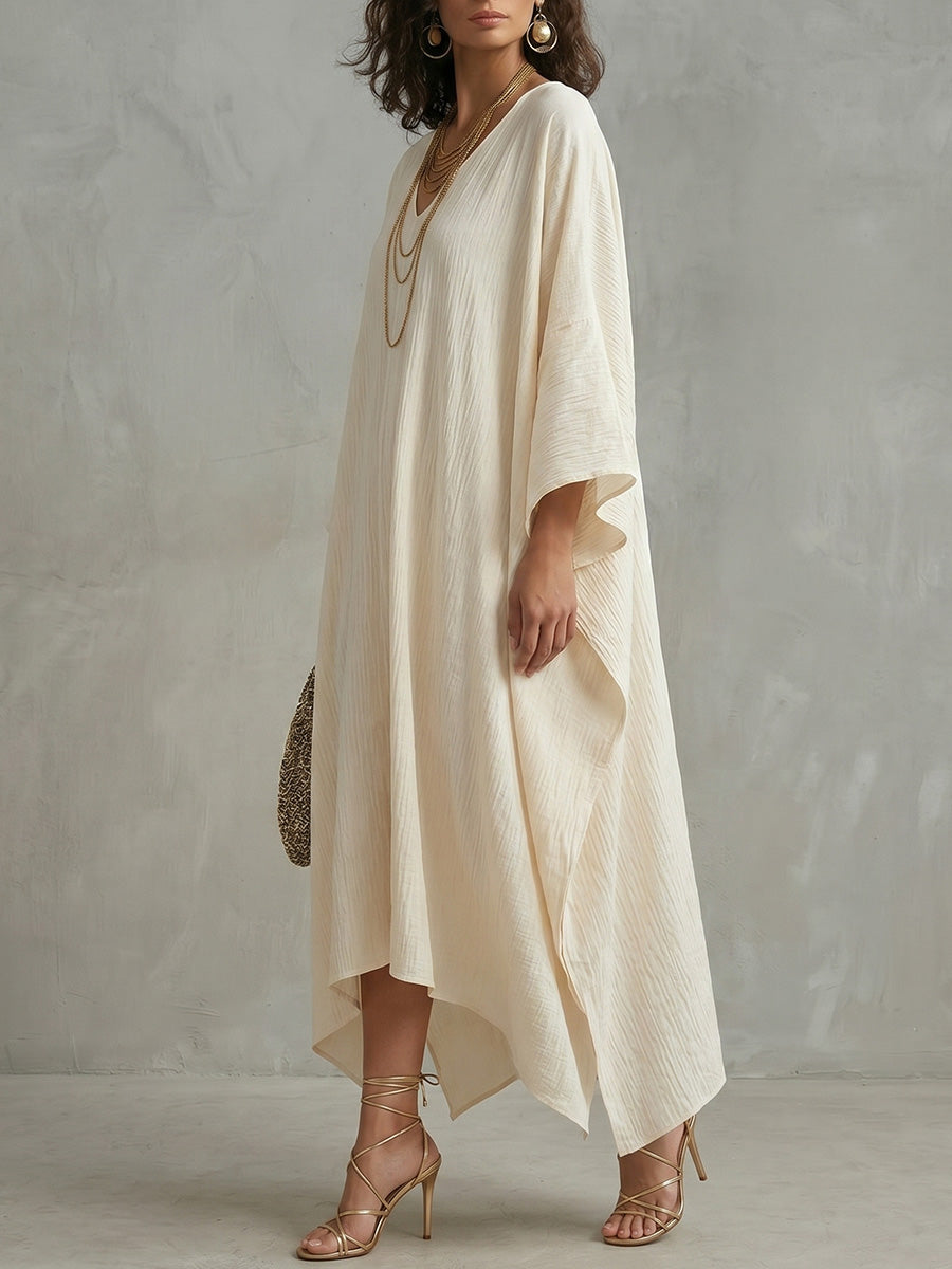 Muslin™ | Vestido informal y elegante de manga larga con cuello en V para mujer