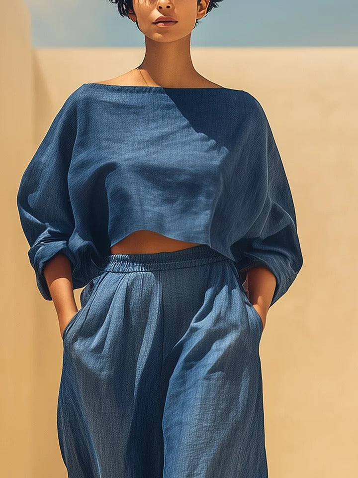 Mell™ | Conjunto de dos piezas estilo vaquero azul