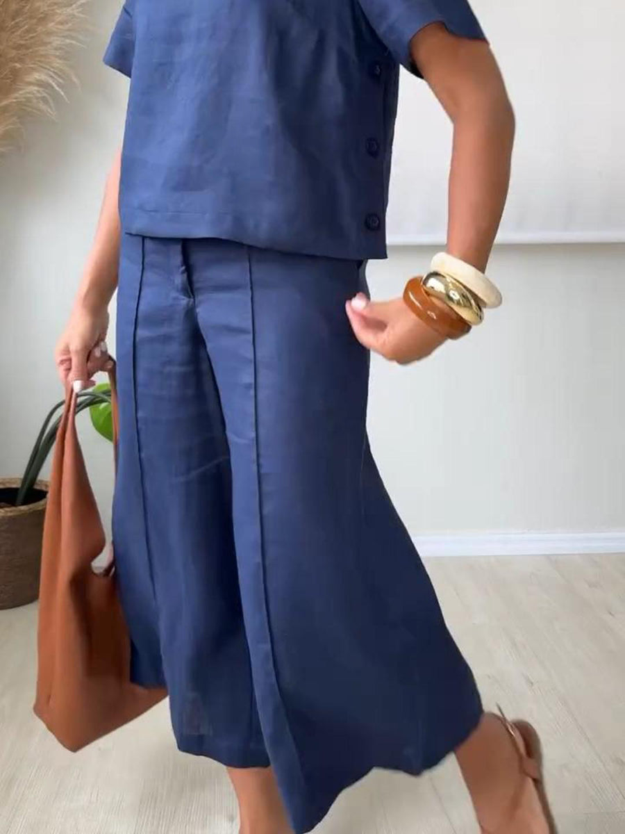 Jetset™ | Conjunto de dos piezas minimalista y acogedor de algodón y lino