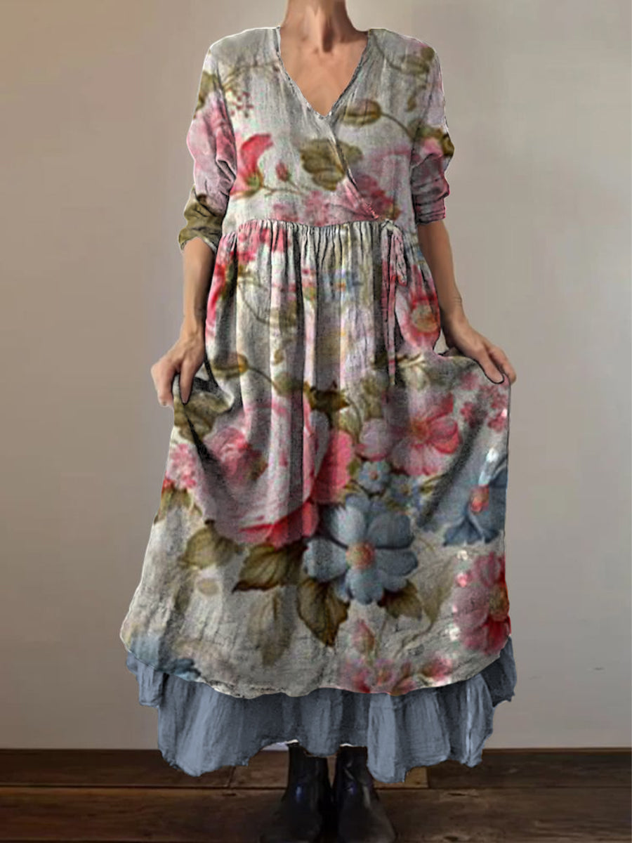 Liliette™ | Vestido midi de estilo retro boho con estampado floral vintage