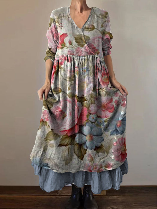 Liliette™ | Vestido midi de estilo retro boho con estampado floral vintage
