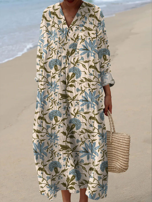 Elenoa™ | Vestido informal de estilo vintage con estampado floral para mujer